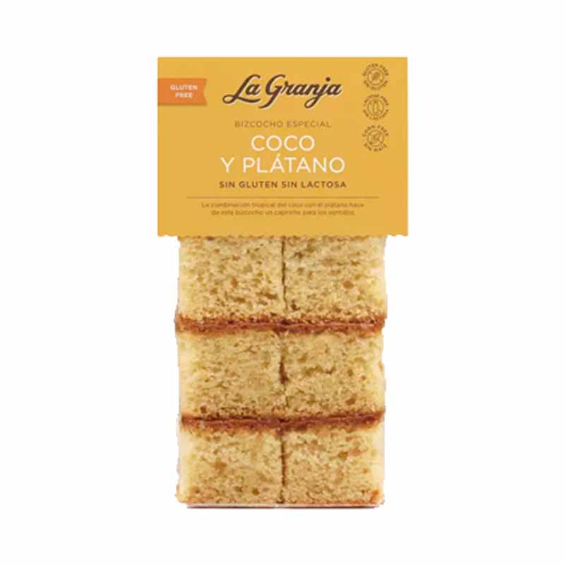 Bizcocho de coco y plátano