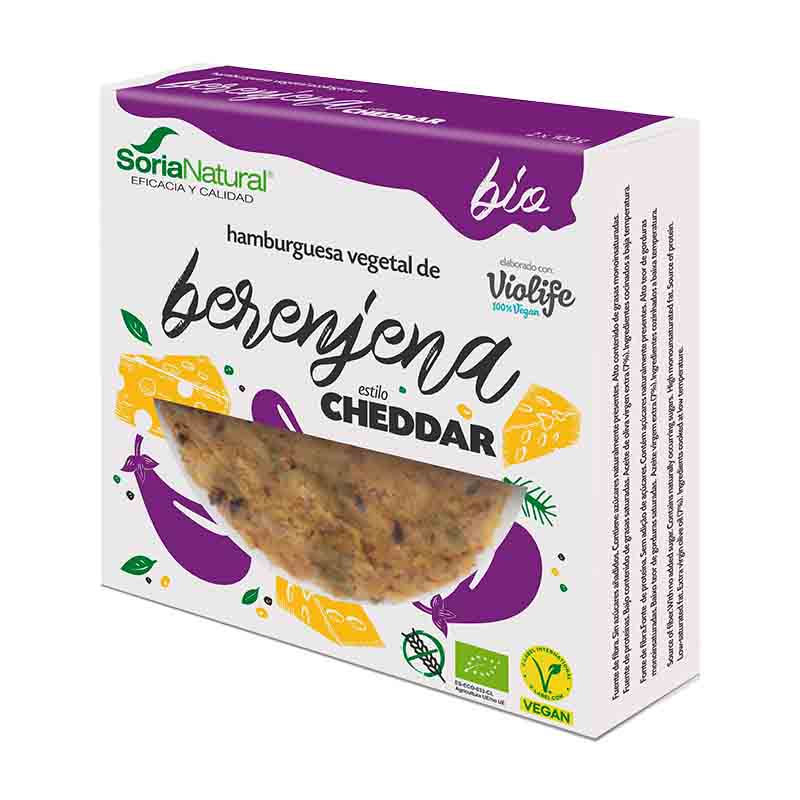 Hamburguesa de berenjenas estilo cheddar