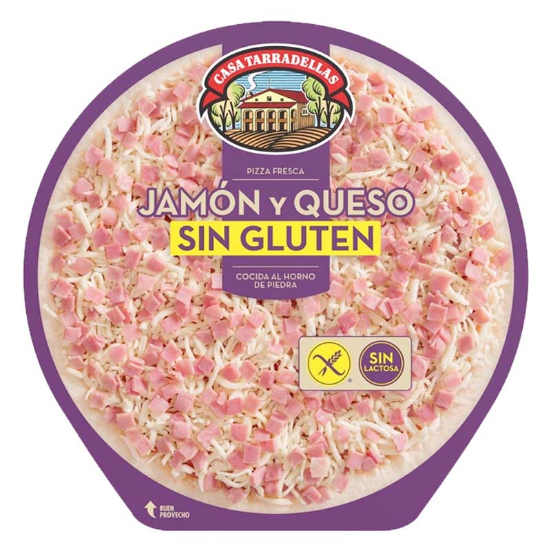 Pizza jamón y queso