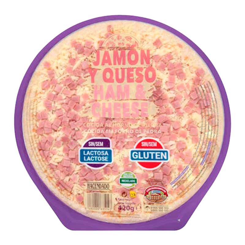 Pizza jamón y queso