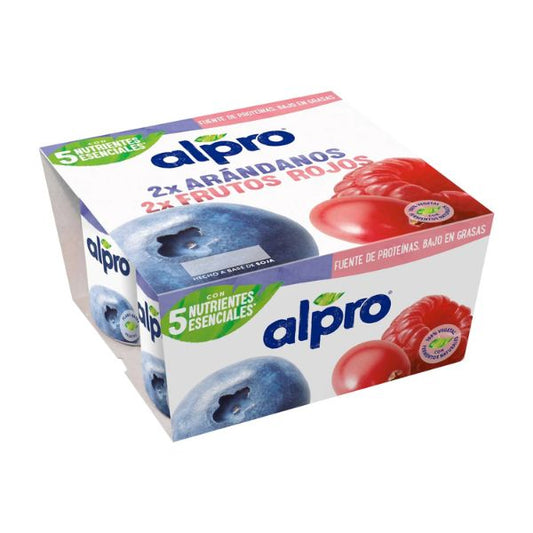 Postre de soja sabor arándanos y frutos rojos