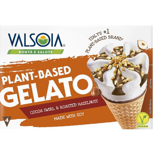 Conos de vainilla con cacao y avellanas