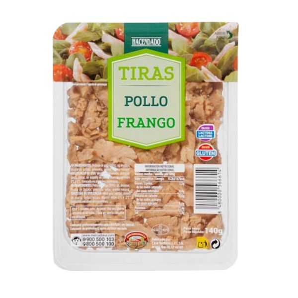 Tiras de pollo al natural