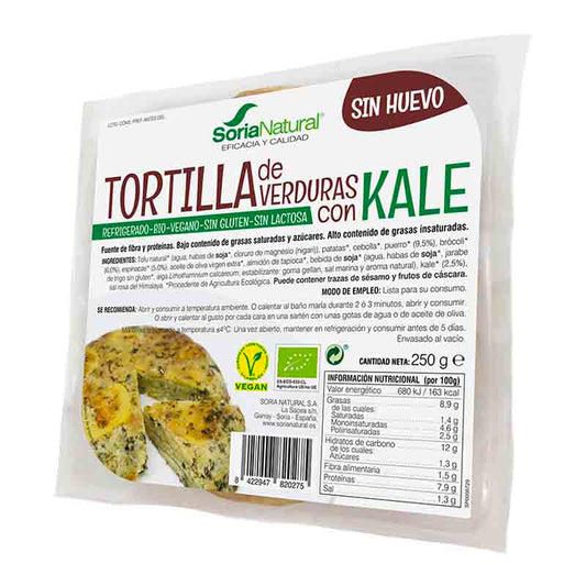 Tortilla de verduras con kale